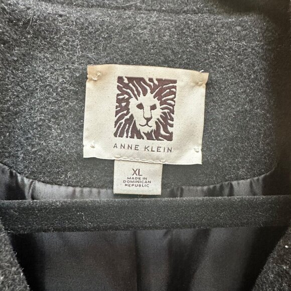Anne Klein Pea Coat Charcoal Gray Wool Blend Double Breasted Pockets Size XL - Picture 8 of 8